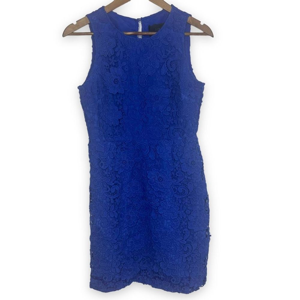 J. Crew Factory Blue Lace Mini Dress
